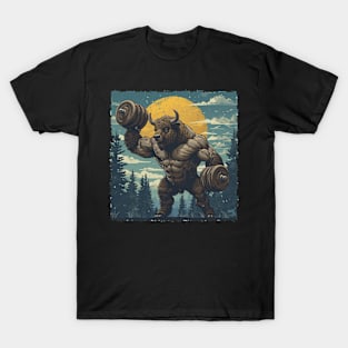 bison lifting weight T-Shirt